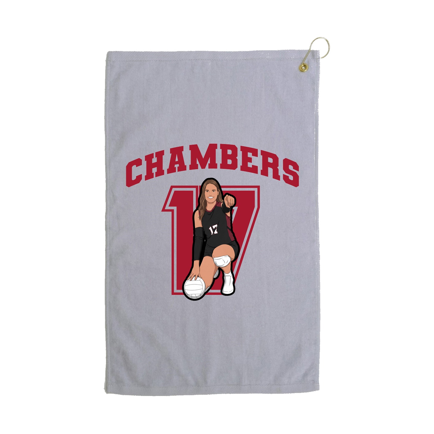 Golf Towel — Number in Grey
