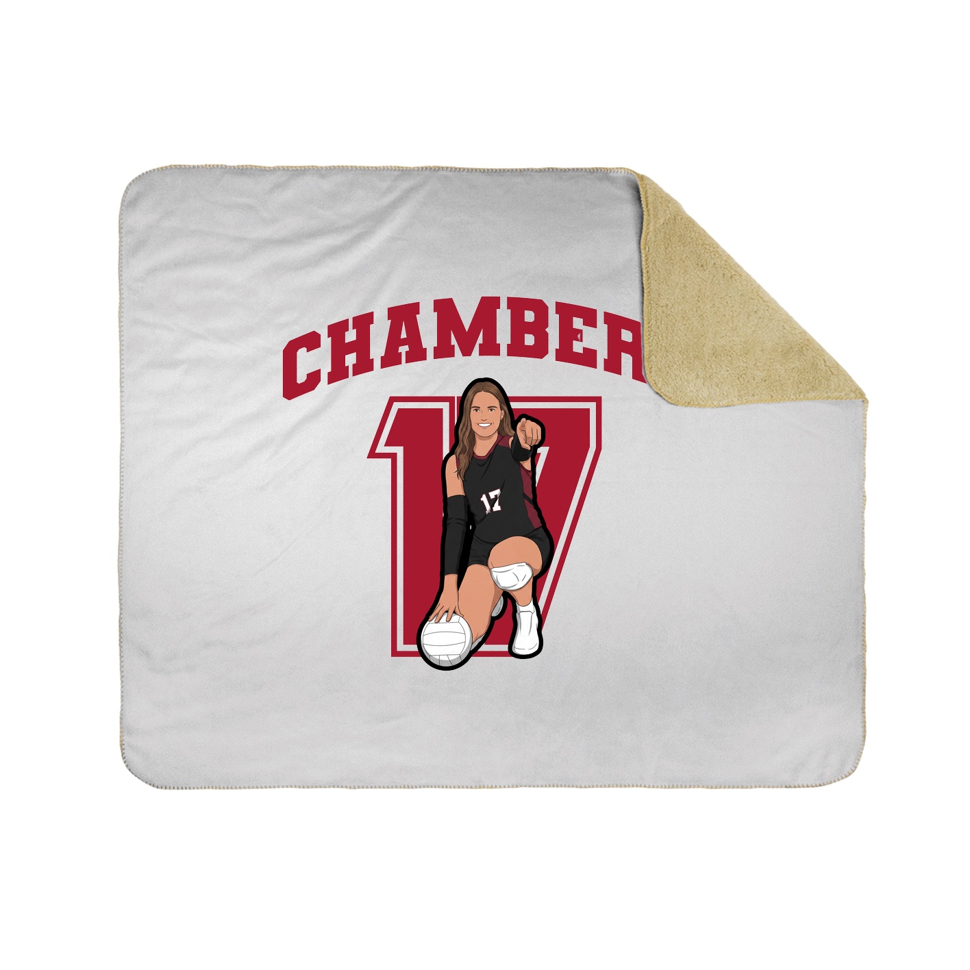 Throw Blanket — Number in White