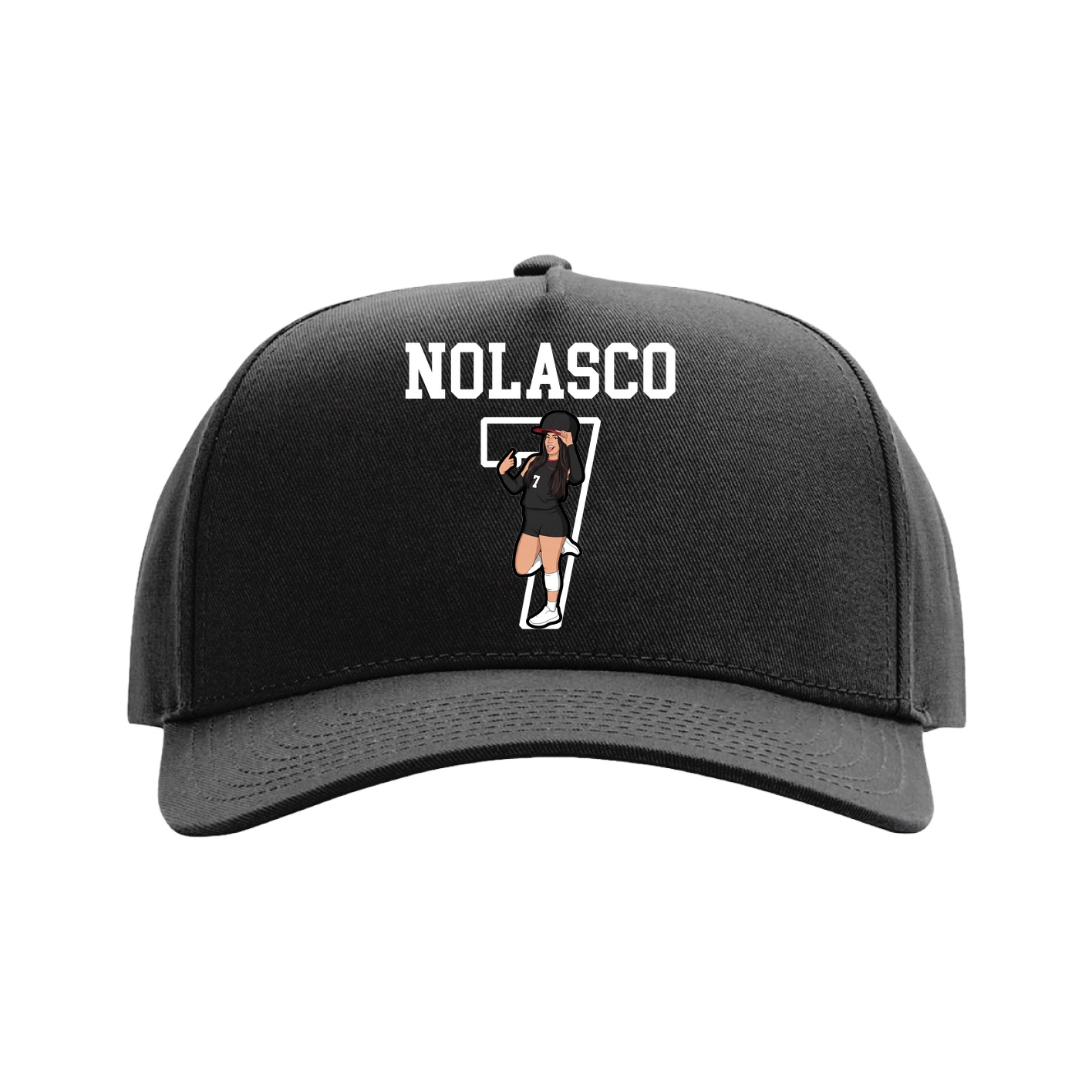 Full Fabric Five-Panel Champ Cap — Shirsey in Black