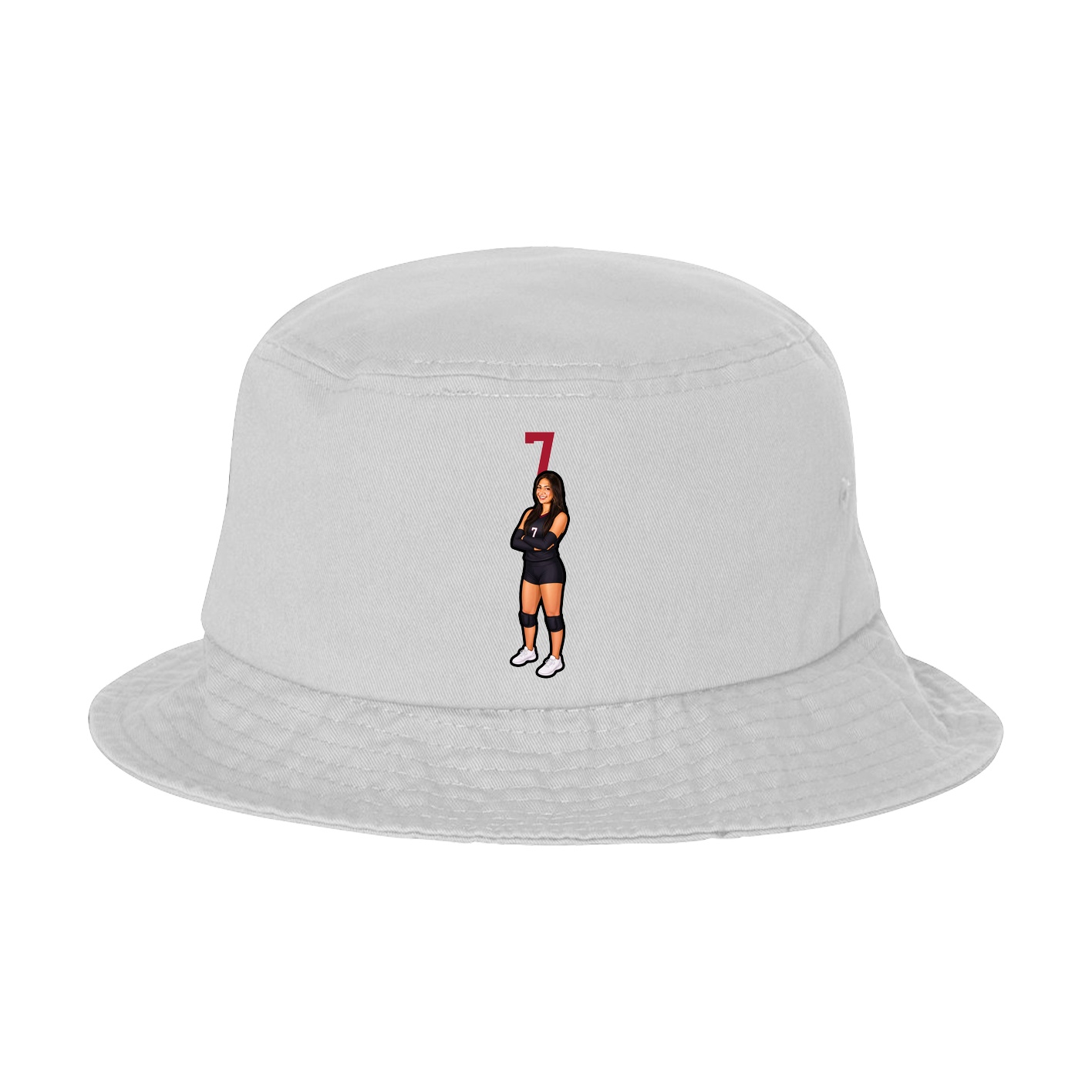 Bucket Cap — Number Top in White