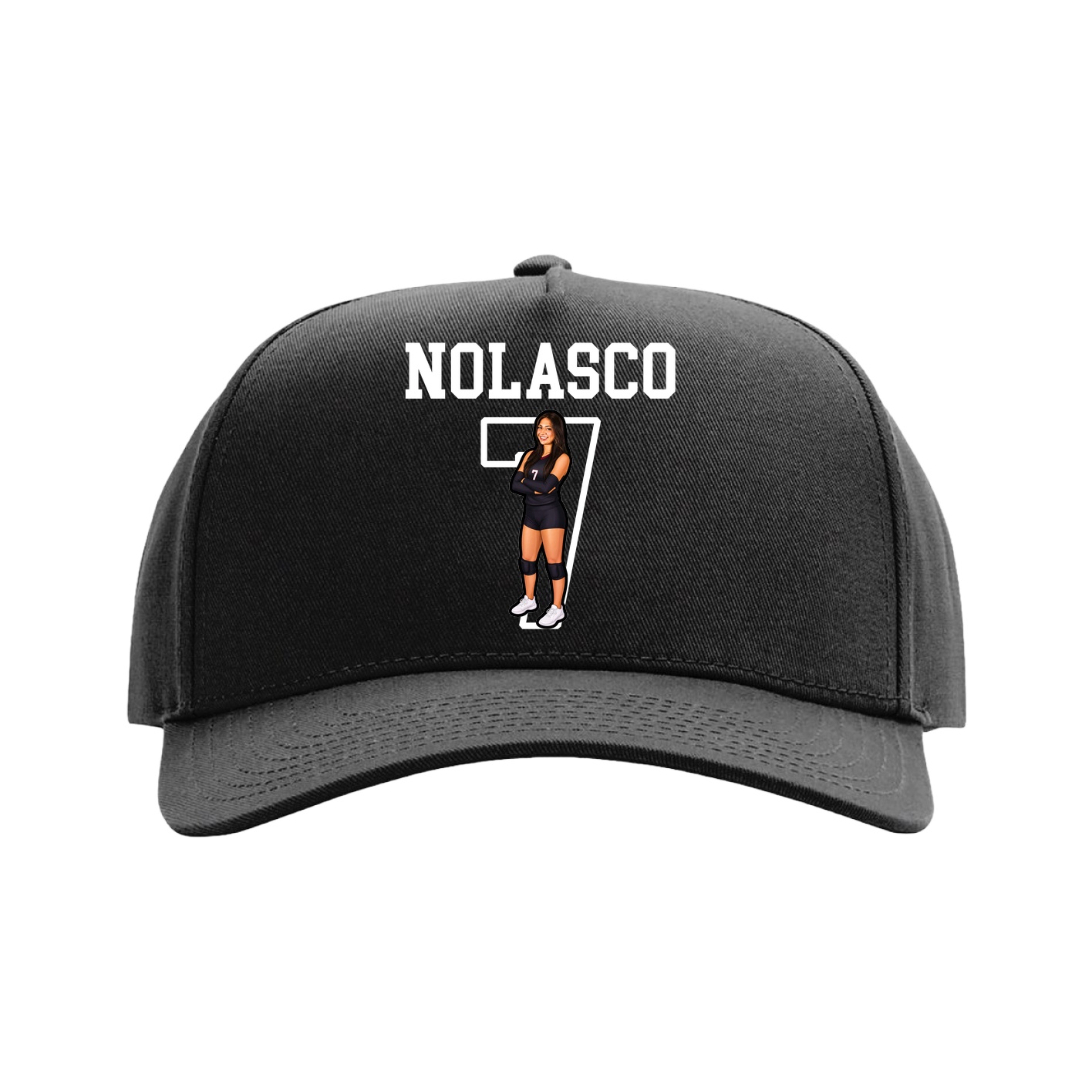 Full Fabric Five-Panel Champ Cap — Shirsey in Black