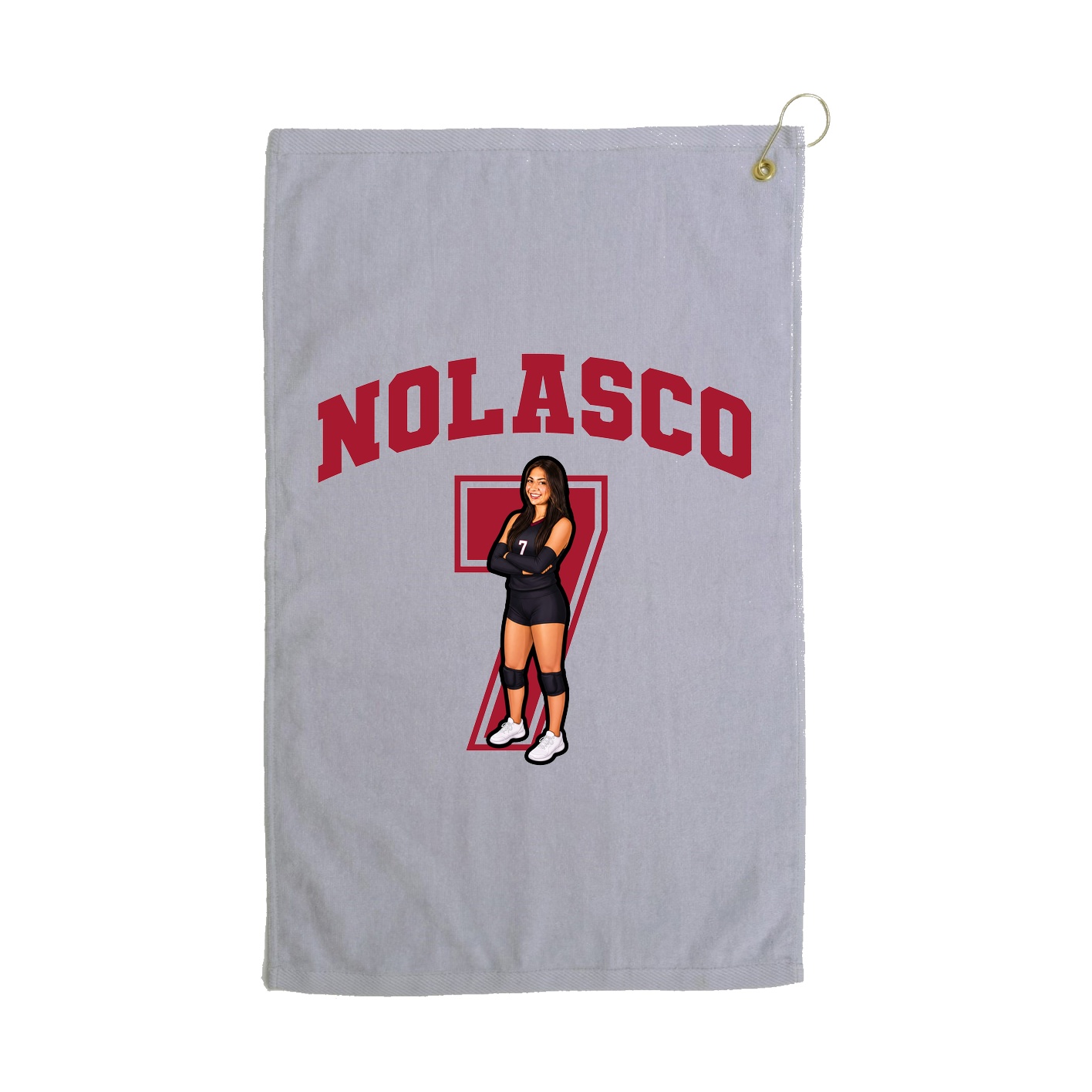 Golf Towel — Number in Grey