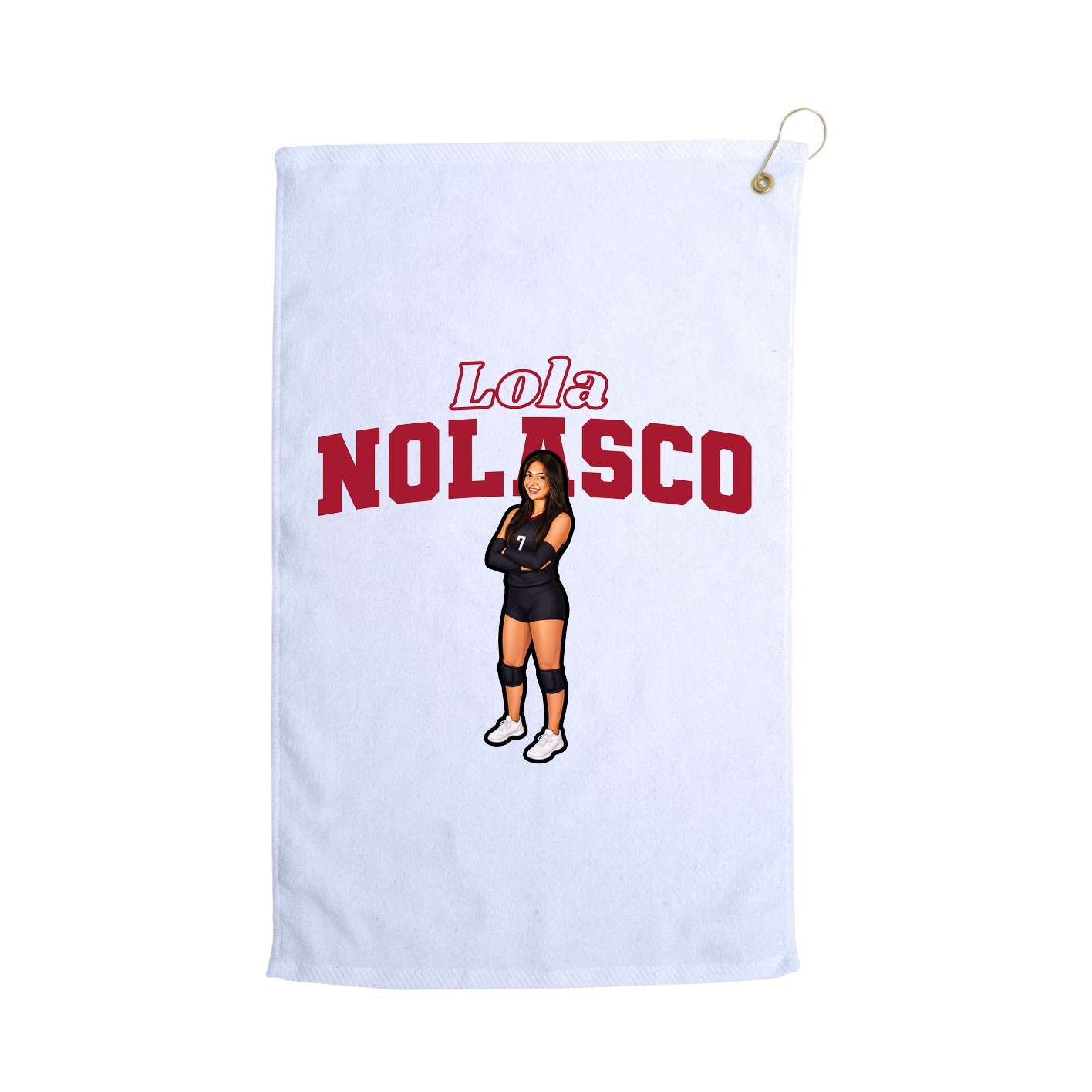 Golf Towel — Name Arch in White