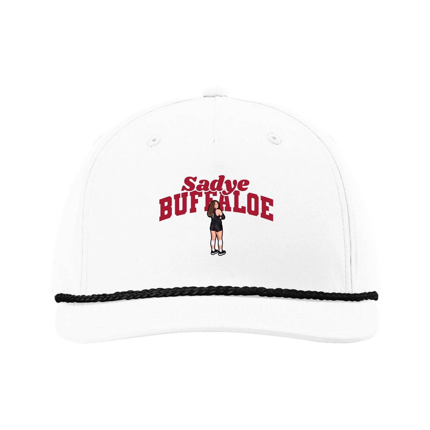 Five-Panel Classic Rope Cap — Signature Arch in White