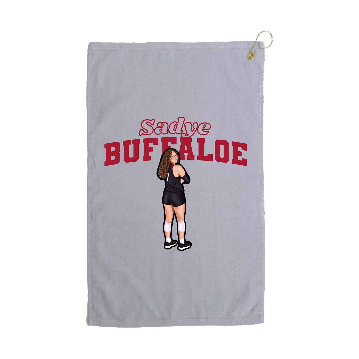 Golf Towel — Name Arch in Grey