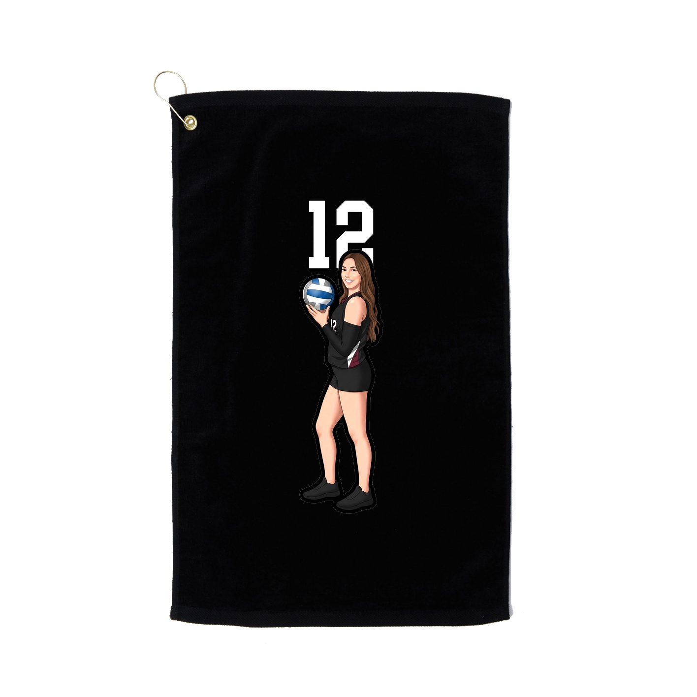 Golf Towel — Number Top in Black