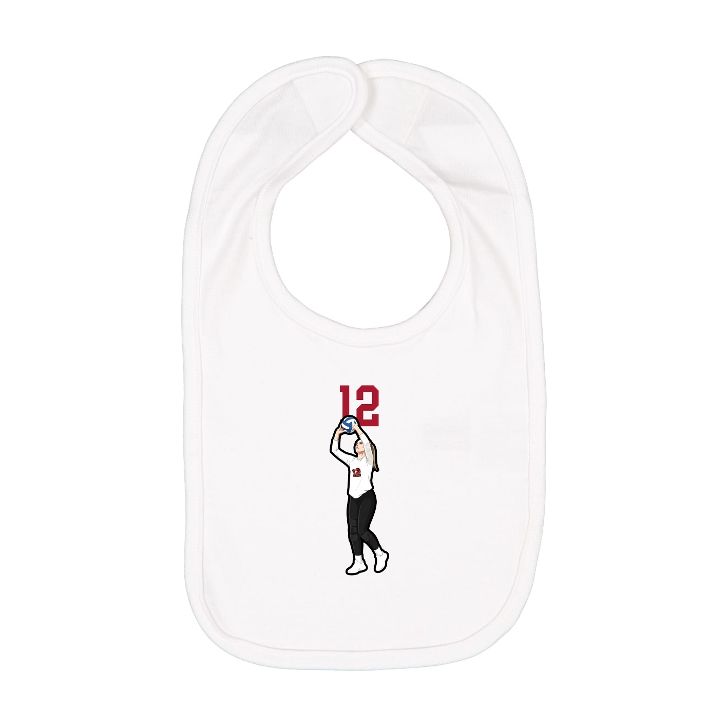 Infant Bib — Number Top in White