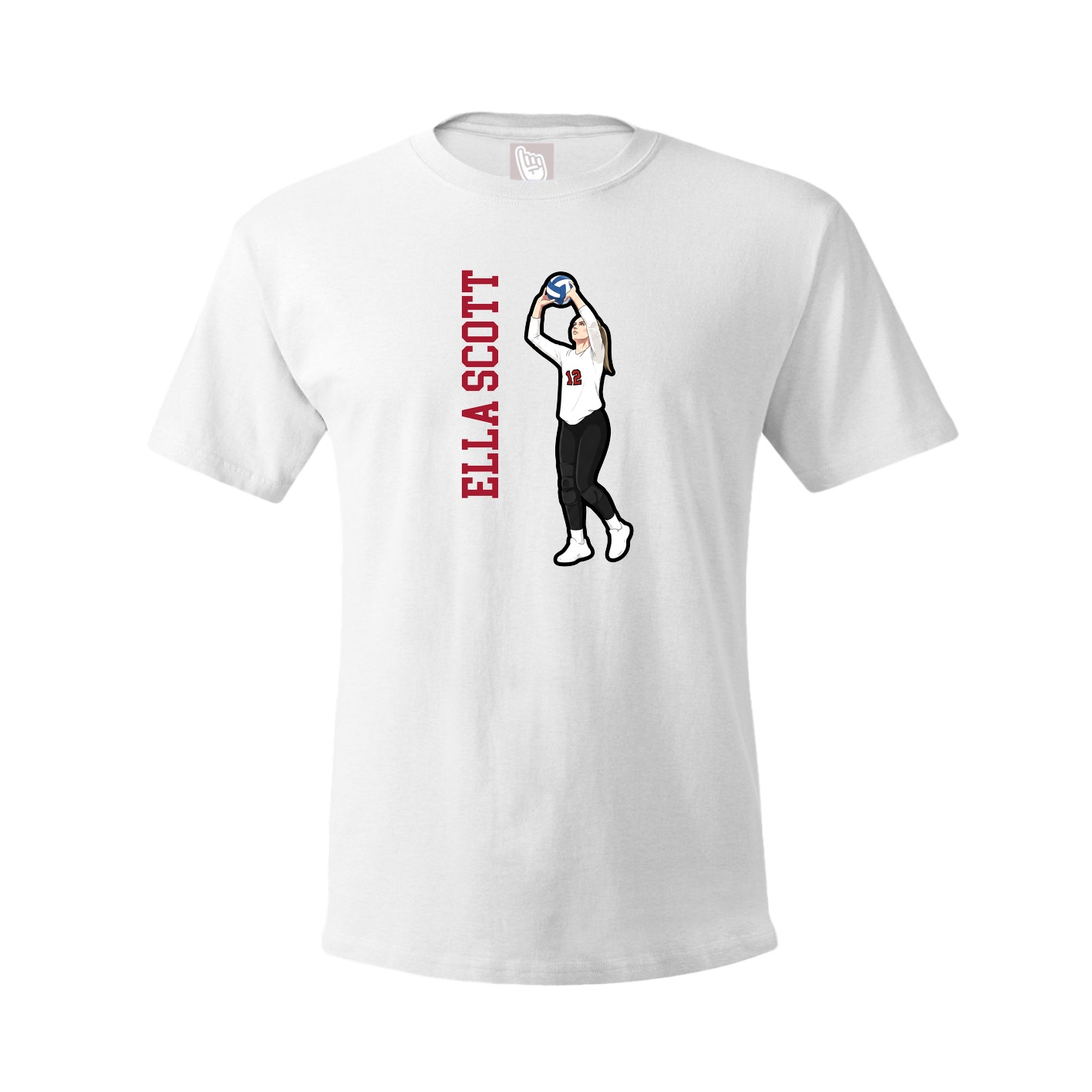 Youth Tee — Name Vertical in White