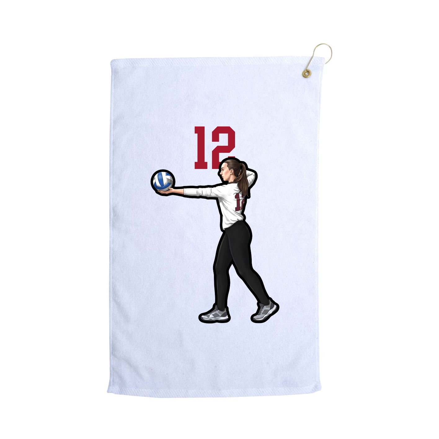 Golf Towel — Number Top in White