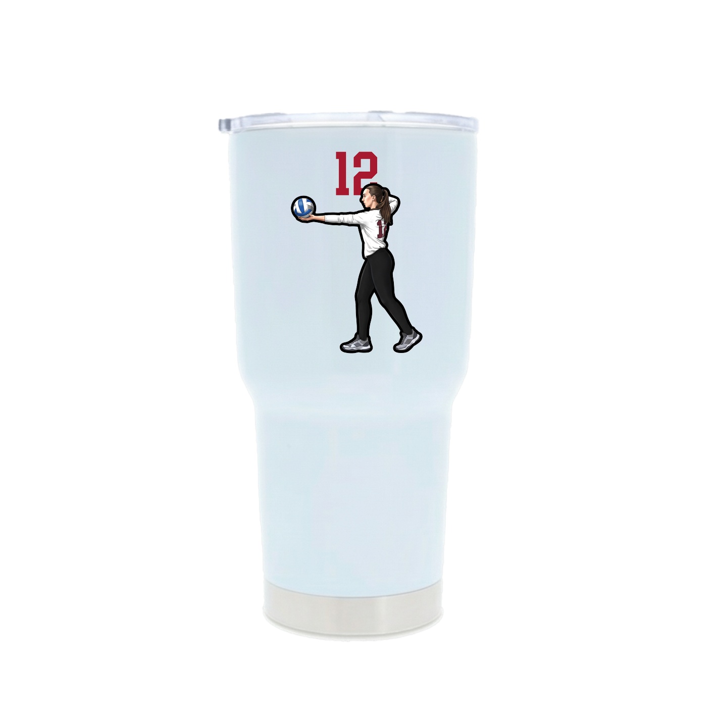 30oz Stainless Steel Tumbler — Number Top in White