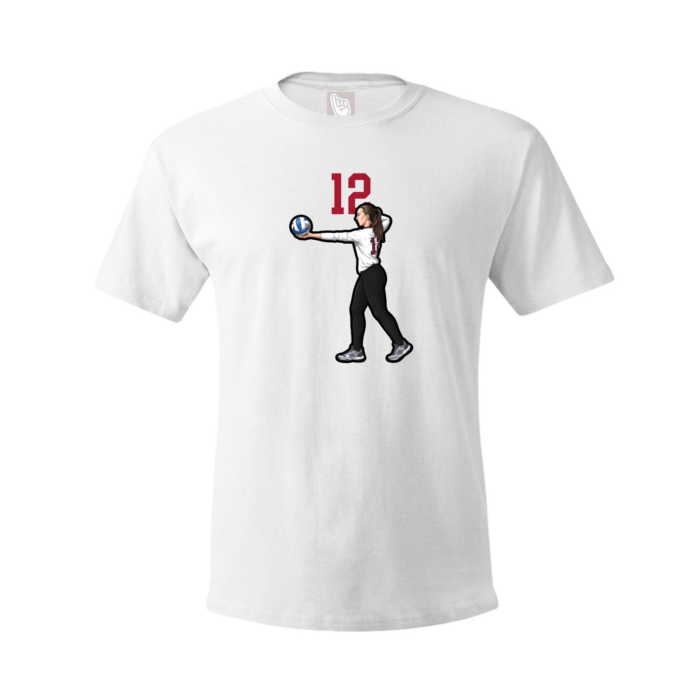 Youth Tee — Number Top in White