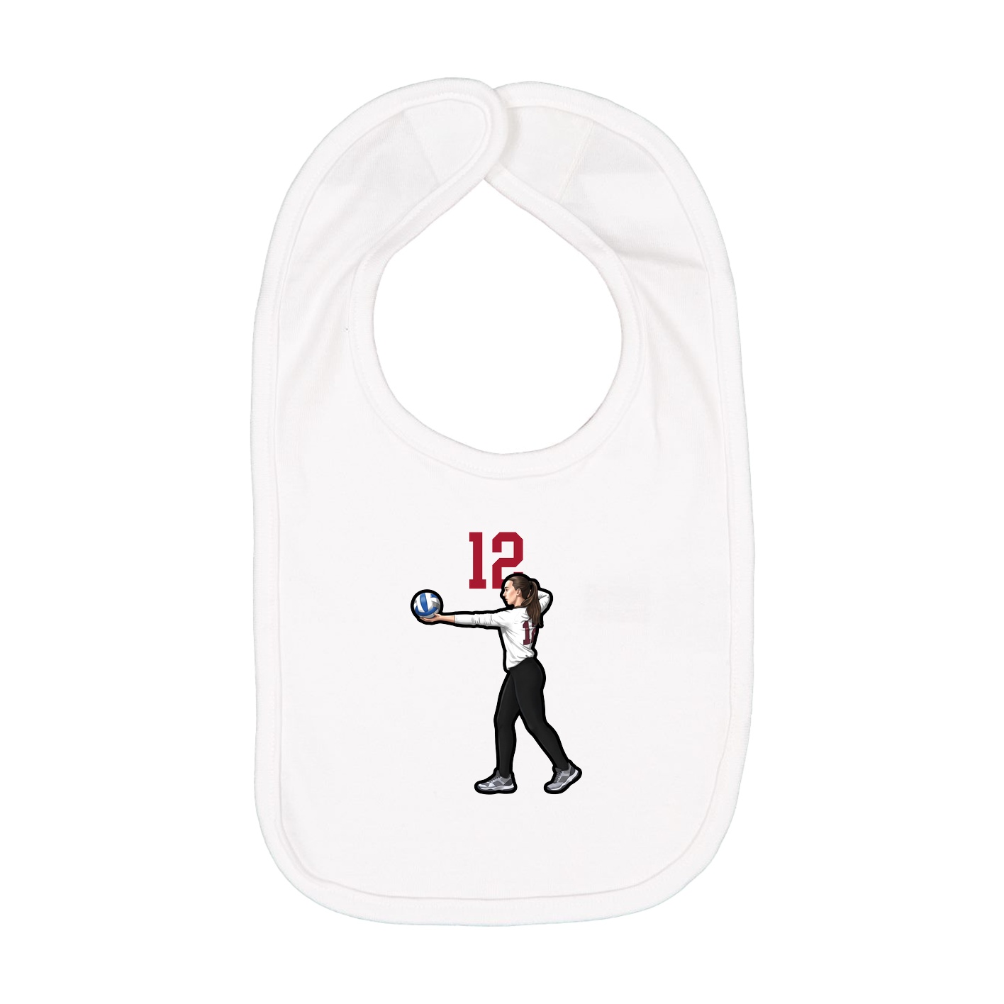 Infant Bib — Number Top in White