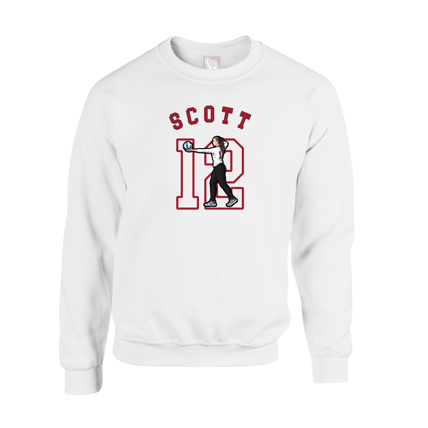 Fleece Crew — Shirsey Arch in White
