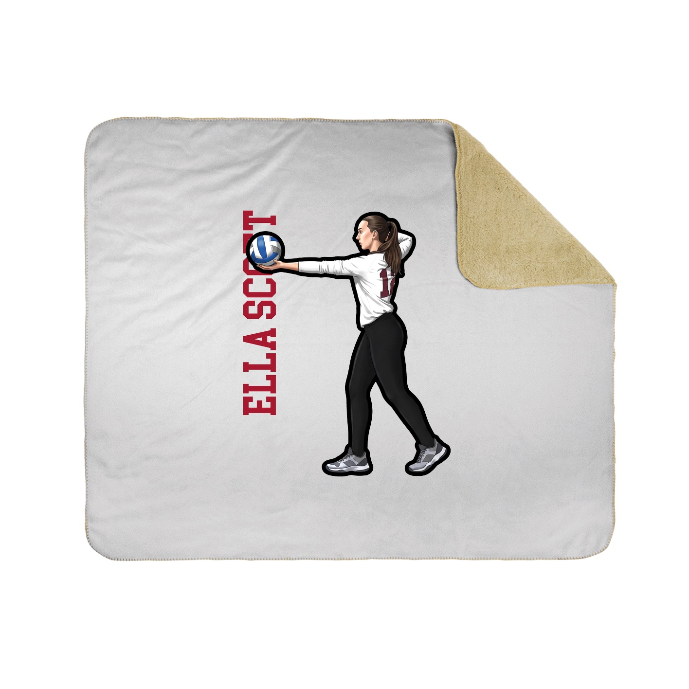 Throw Blanket — Name Vertical in White