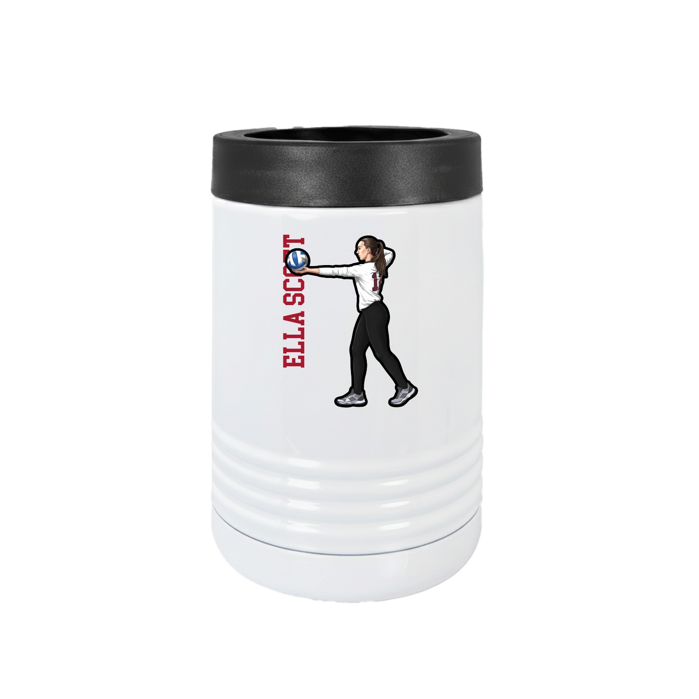 Beverage Holder — Name Vertical in White