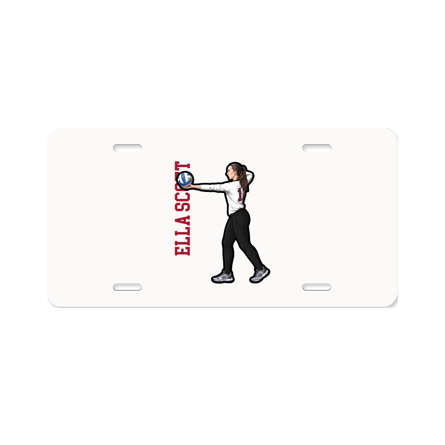 License Plate — Name Vertical in Classic
