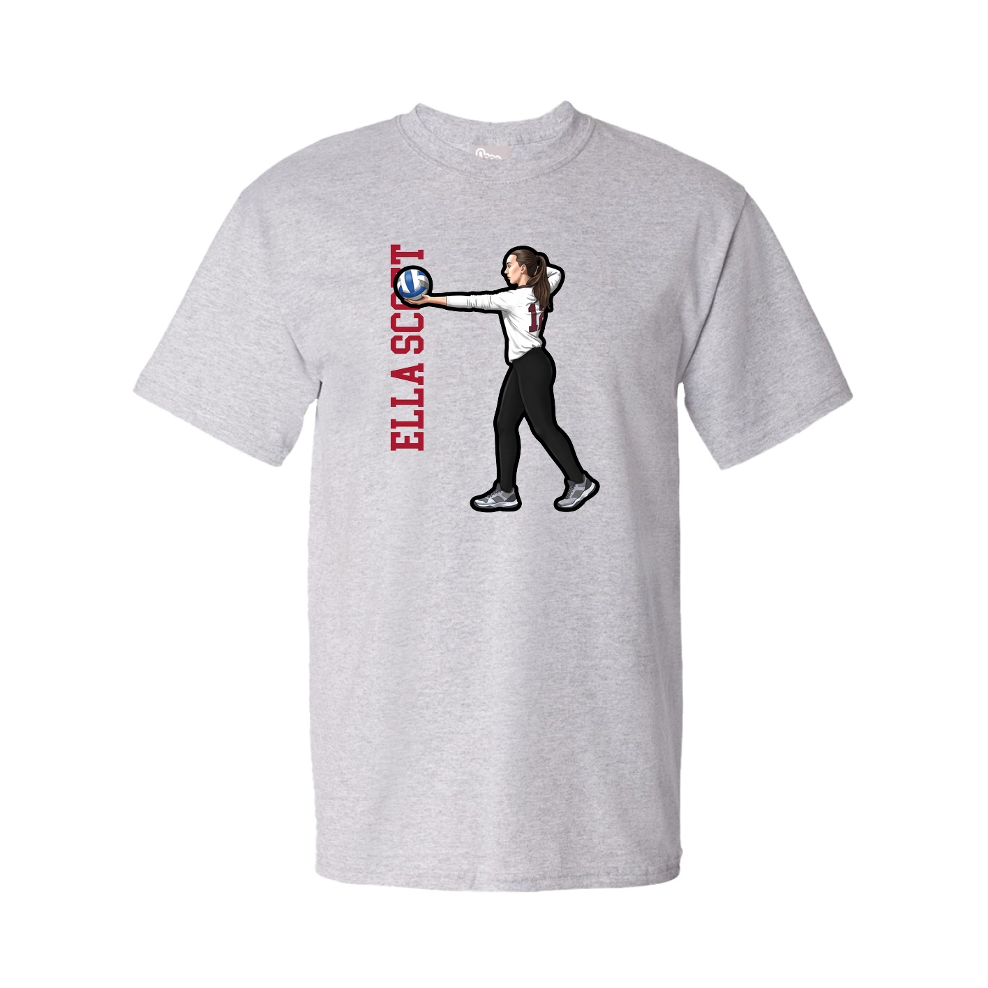 Youth Tee — Name Vertical in Grey