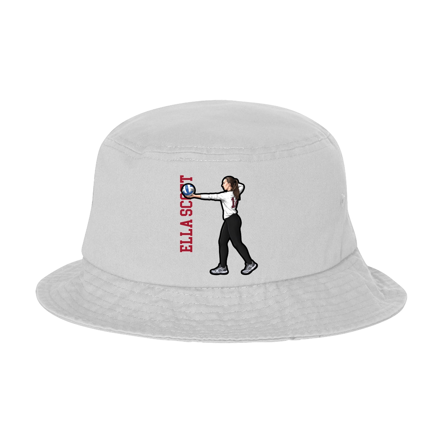 Bucket Cap — Name Vertical in White