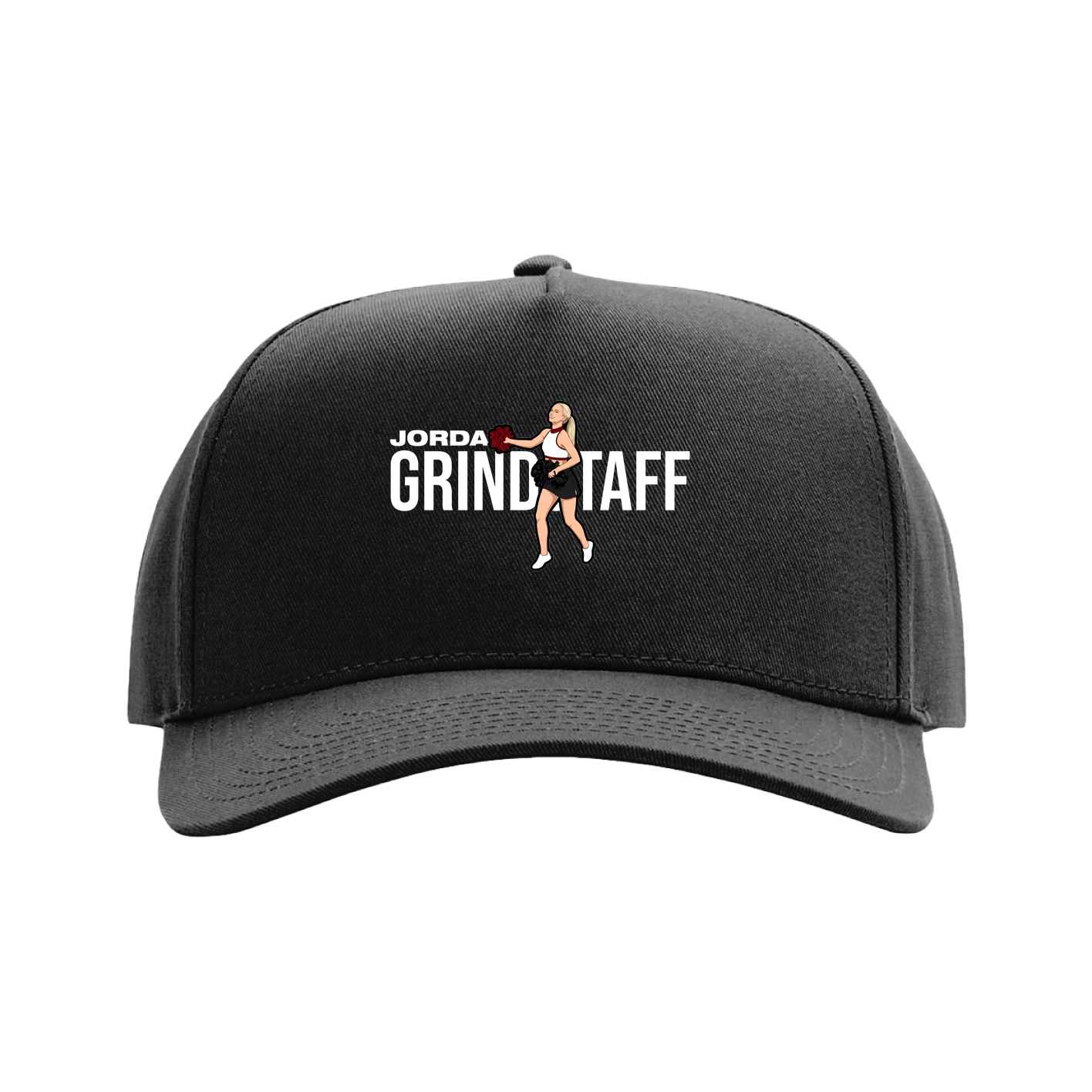 Full Fabric Five-Panel Champ Cap — Player Name in Black