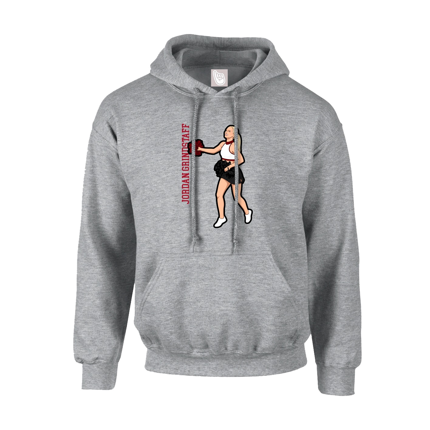 Youth Hoodie — Name Vertical in Grey