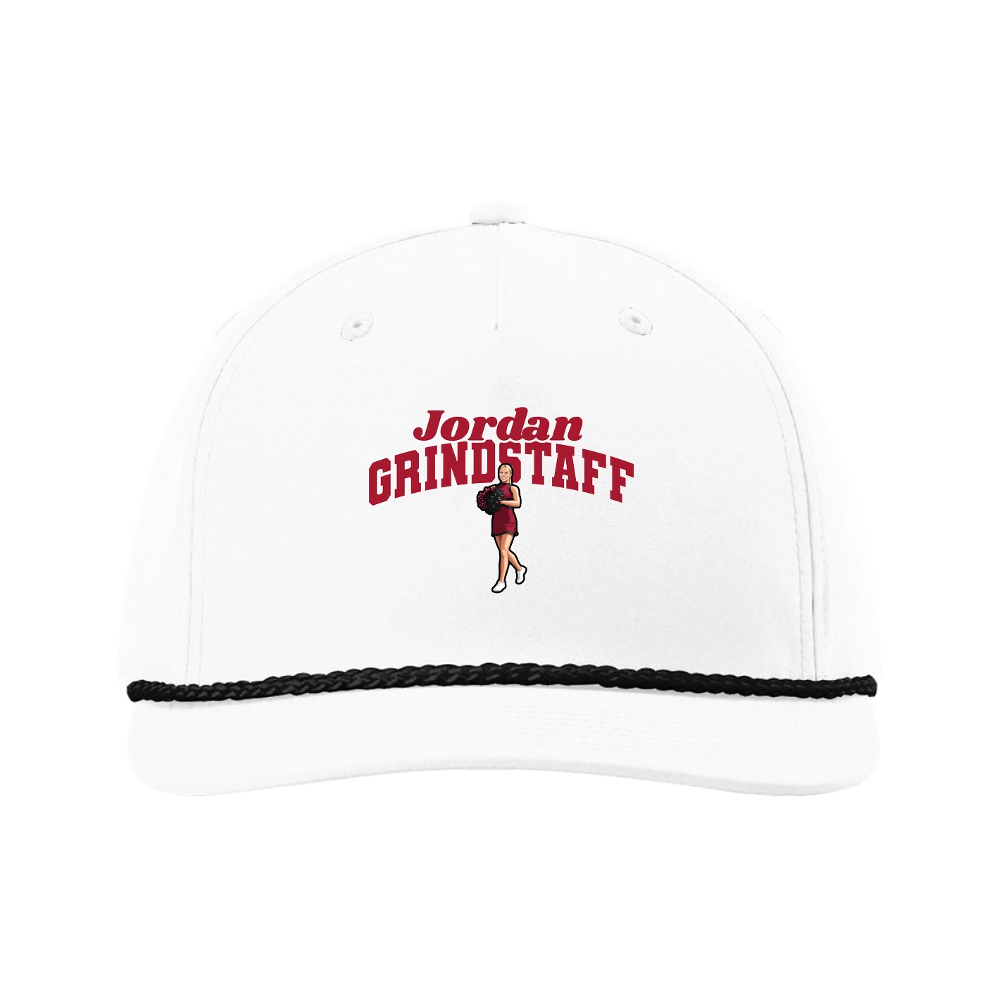 Five-Panel Classic Rope Cap — Signature Arch in White
