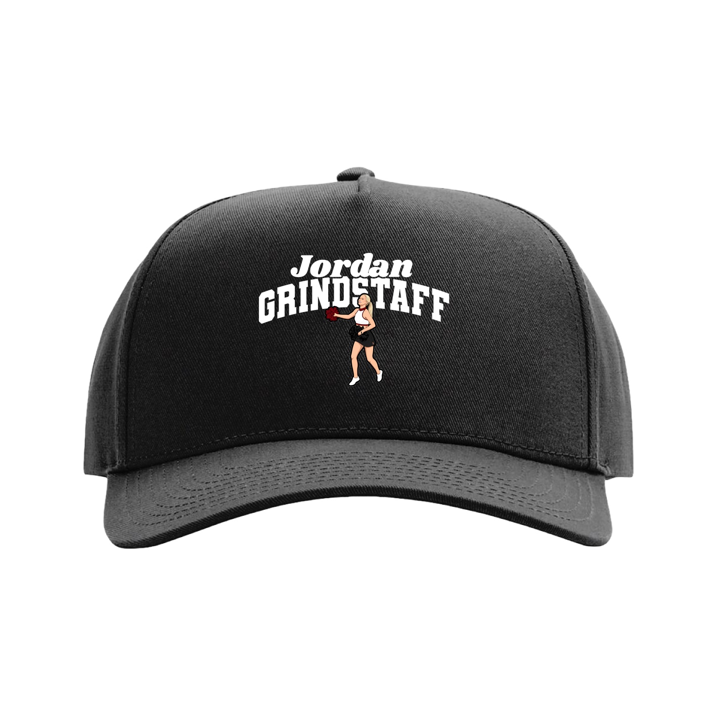 Full Fabric Five-Panel Champ Cap — Signature Arch in Black