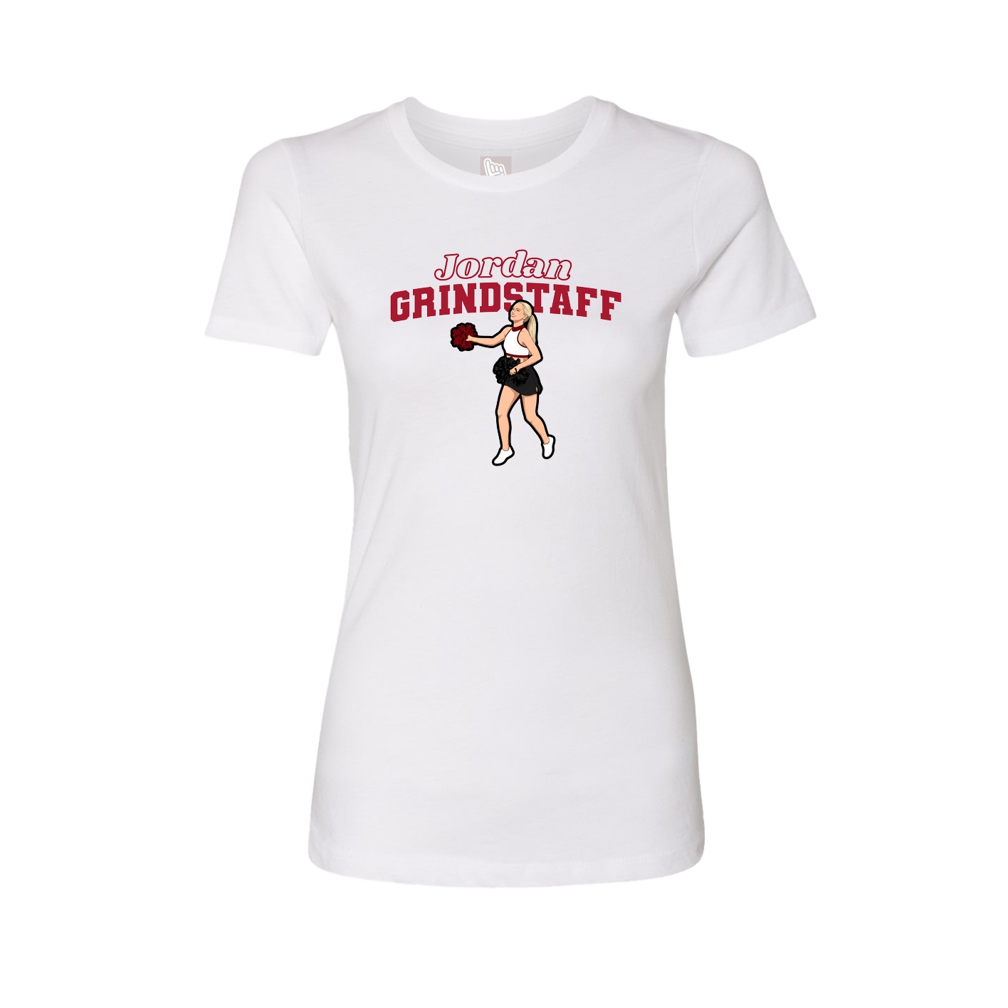 Fitted Women's Tee — Name Arch in White