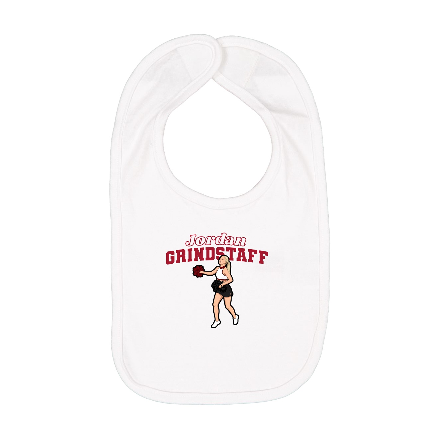 Infant Bib — Name Arch in White