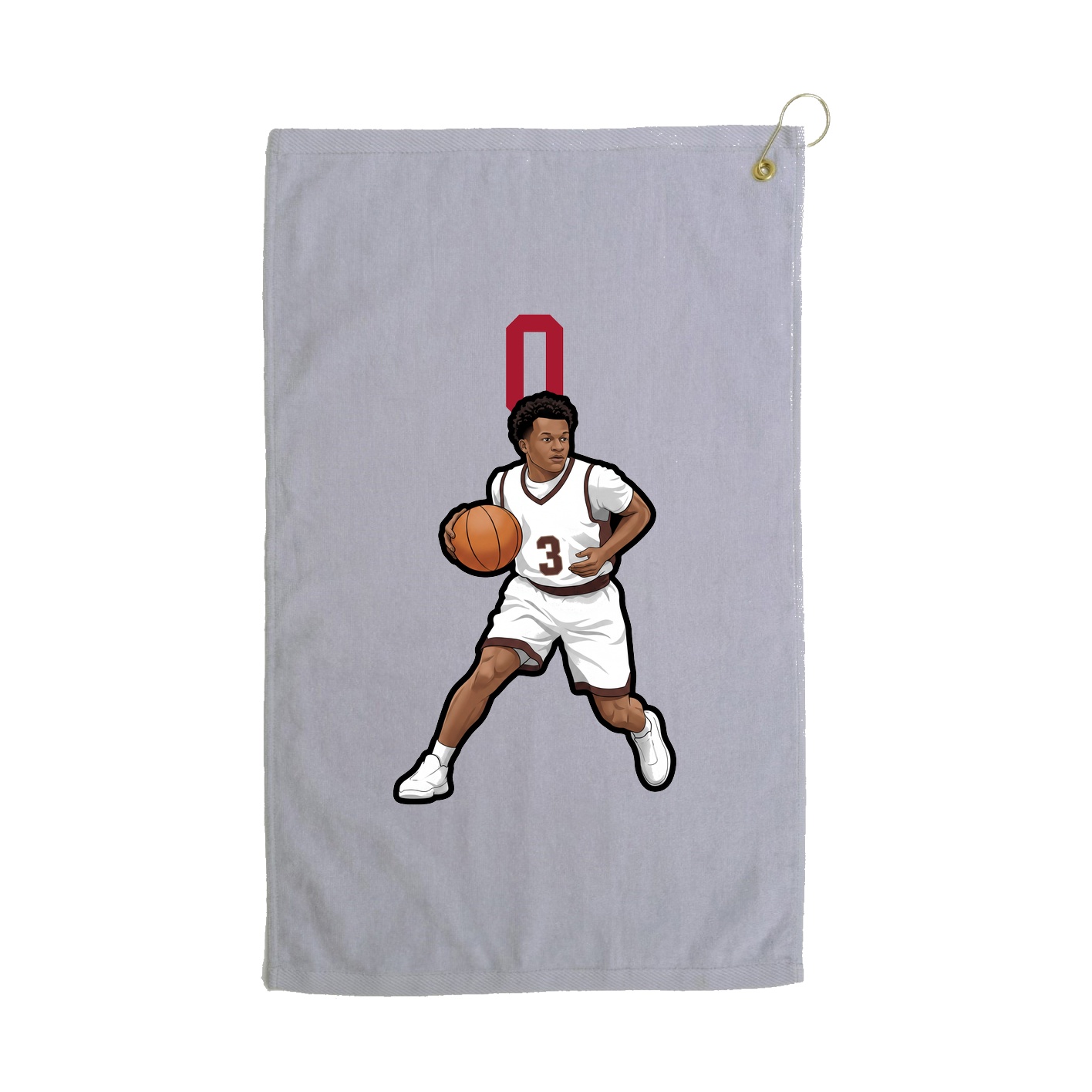 Golf Towel — Number Top in Grey