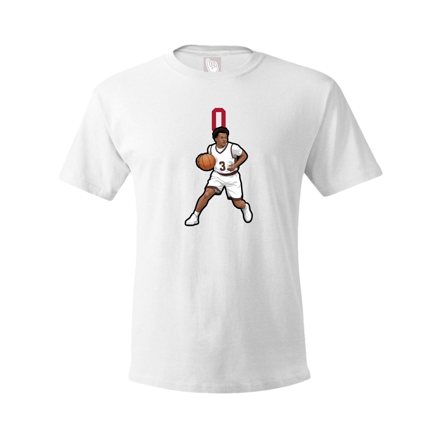 Youth Tee — Number Top in White