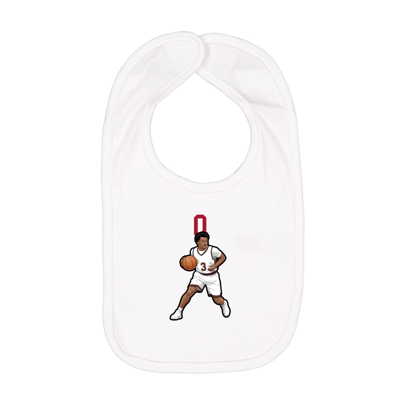 Infant Bib — Number Top in White