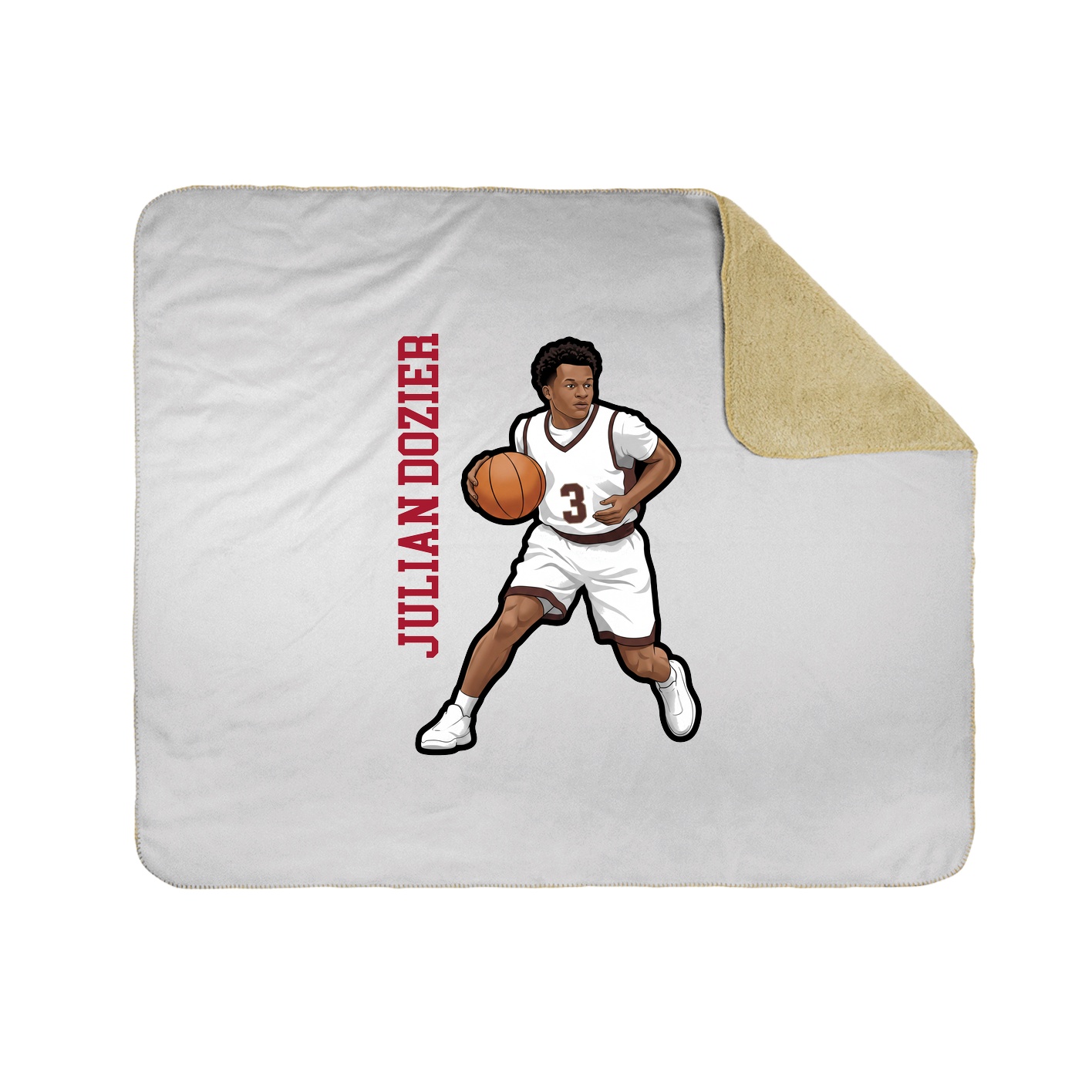 Throw Blanket — Name Vertical in White