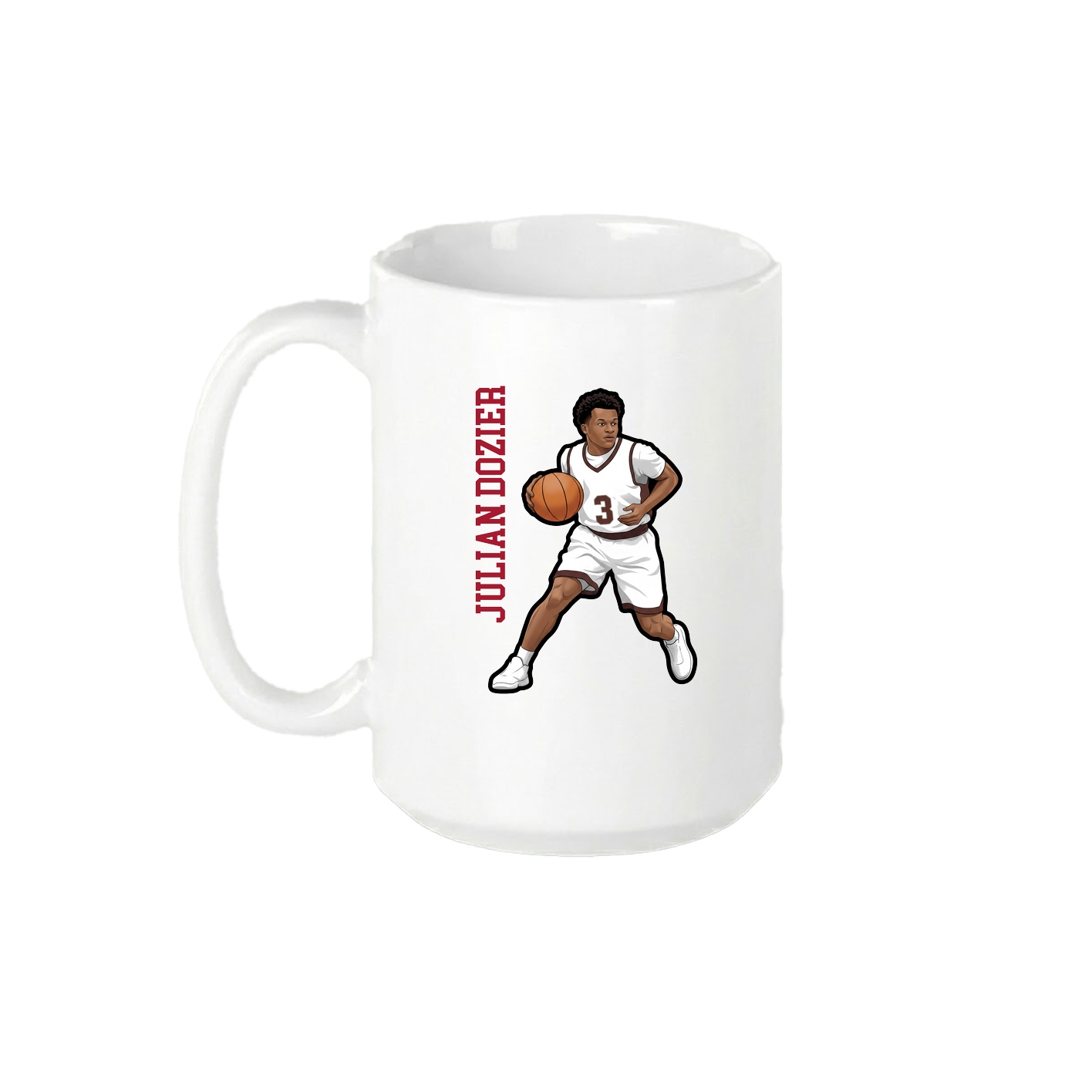 15oz Coffee Mug — Name Vertical in White