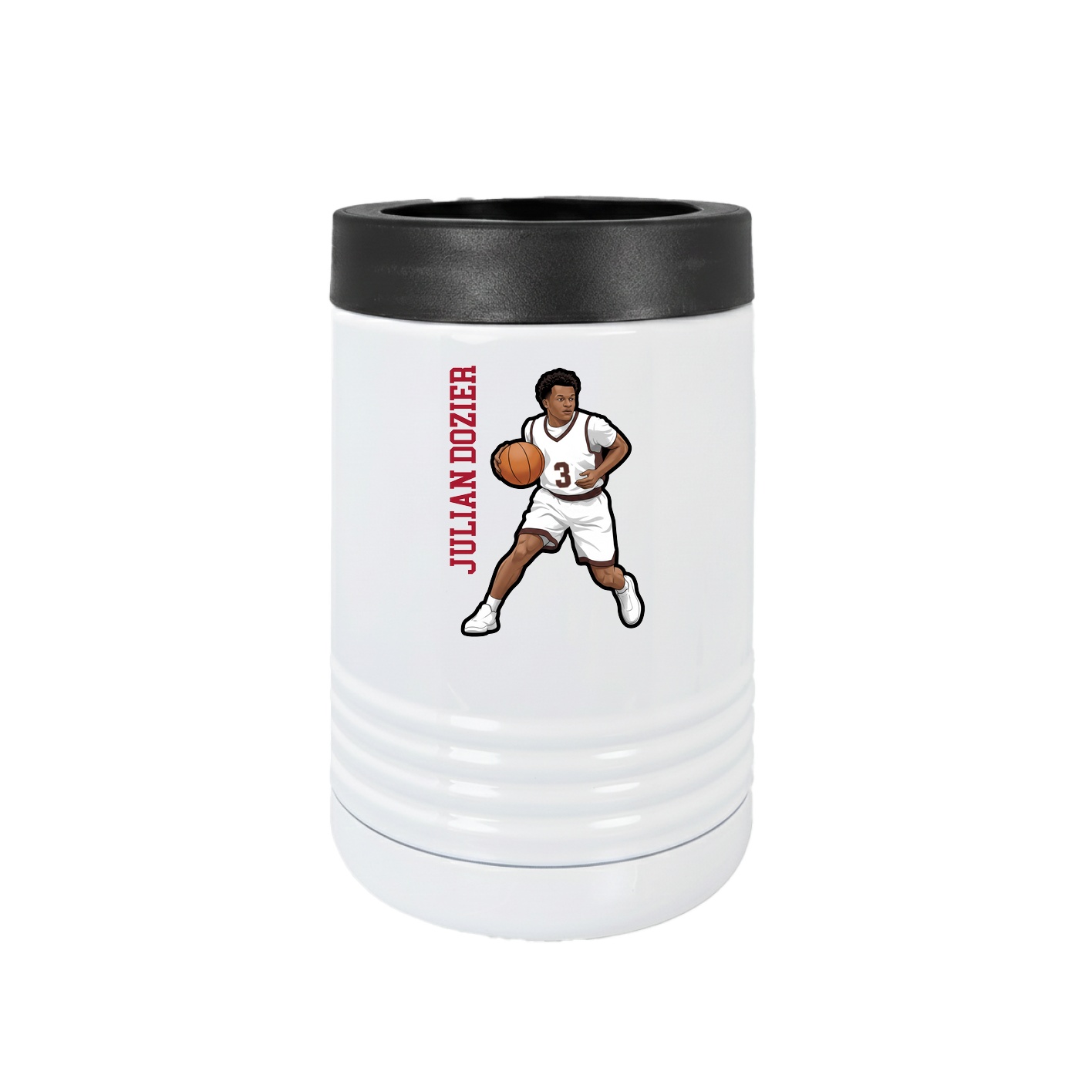Beverage Holder — Name Vertical in White