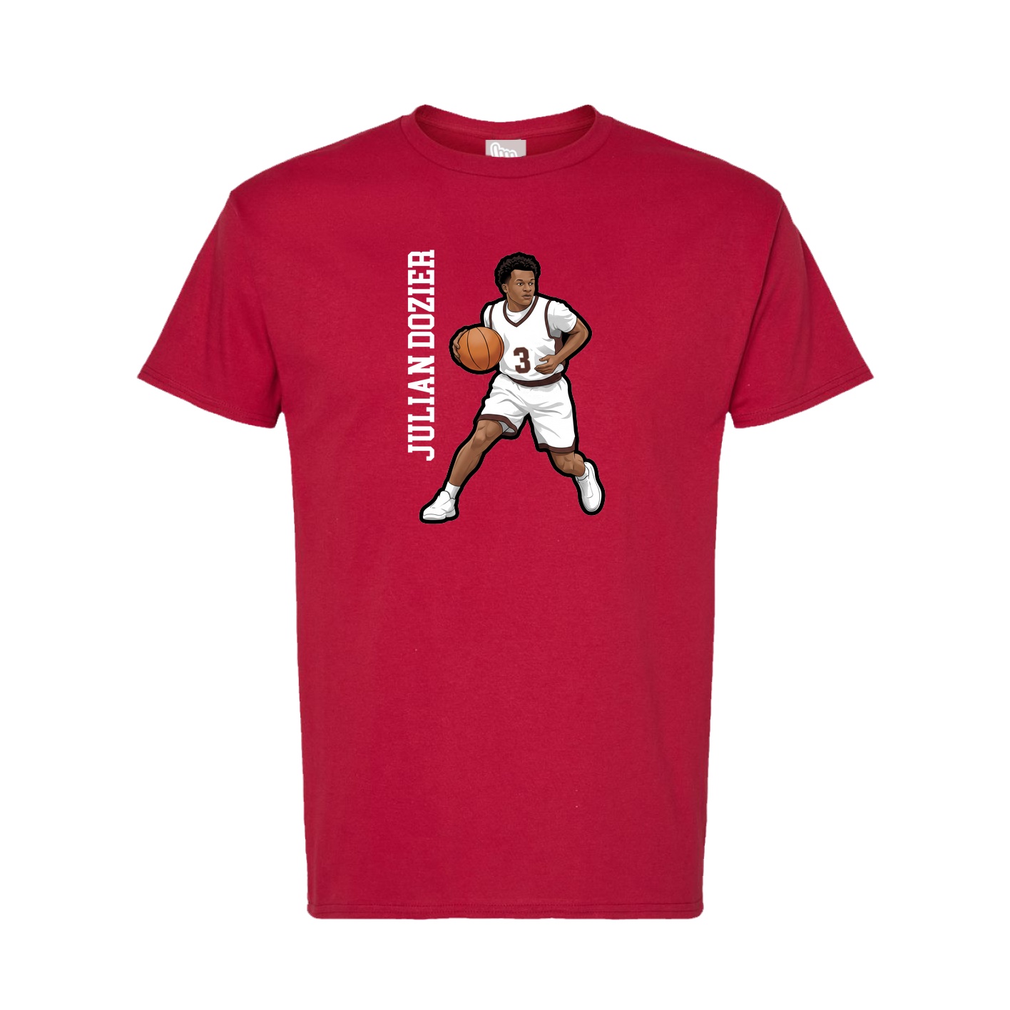 Tee — Name Vertical in Crimson