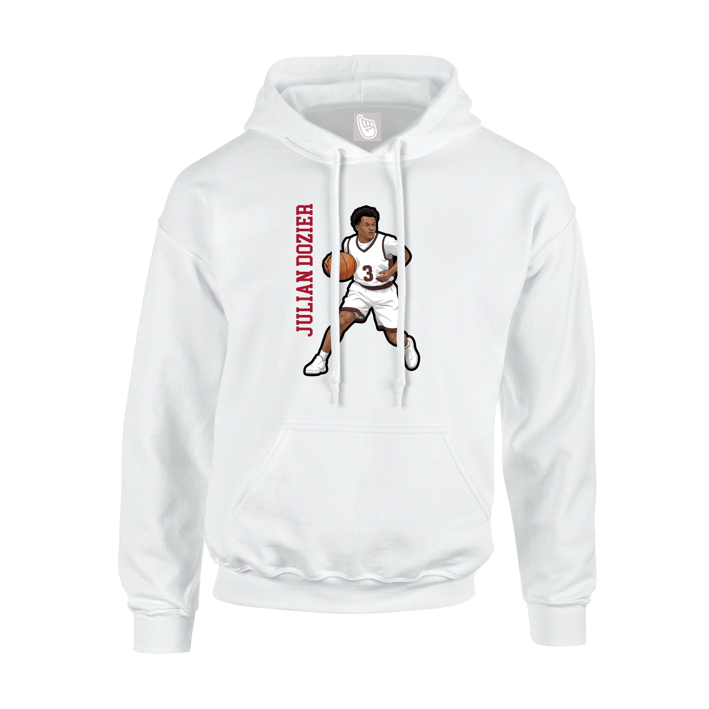 Youth Hoodie — Name Vertical in White