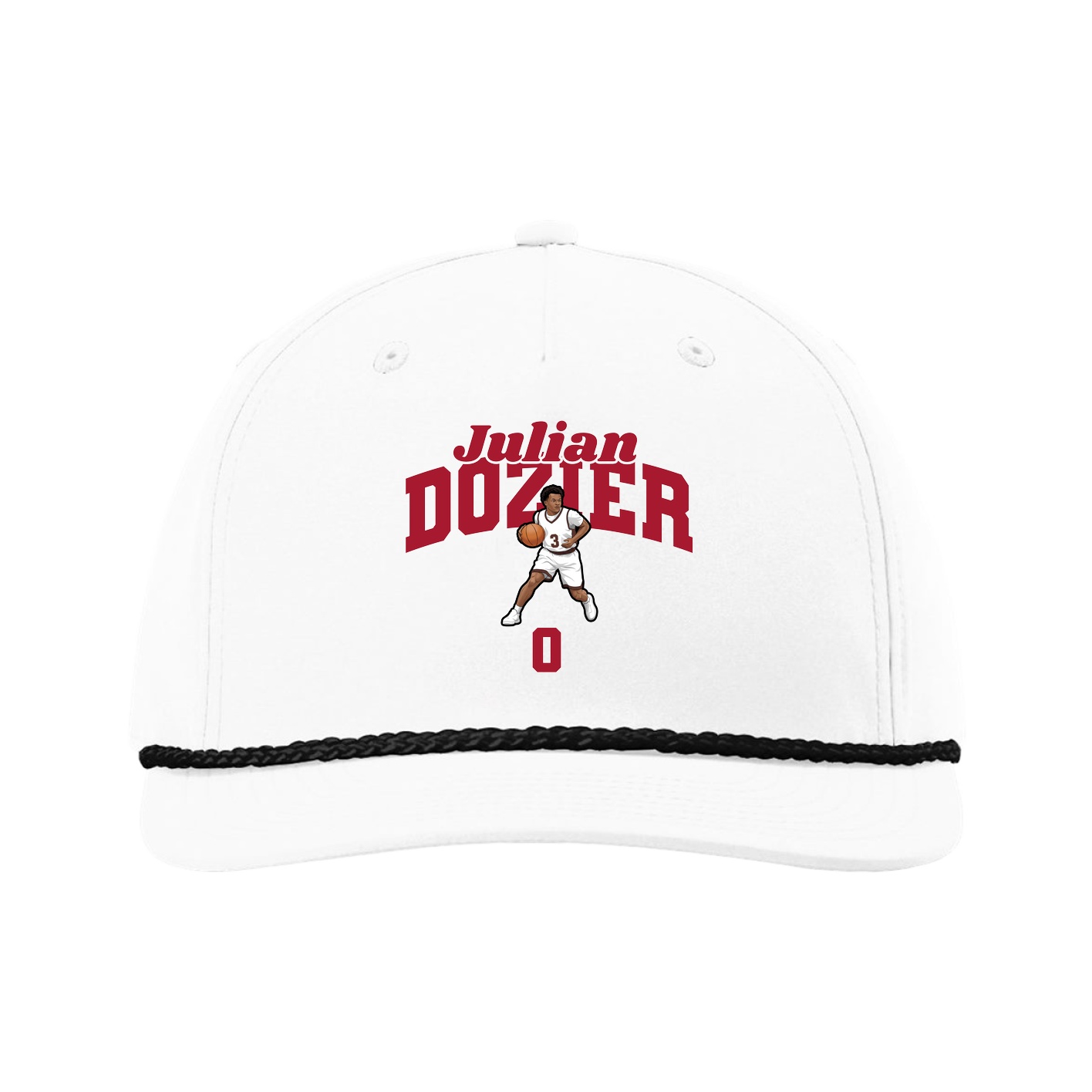 Five-Panel Classic Rope Cap — Signature Arch in White