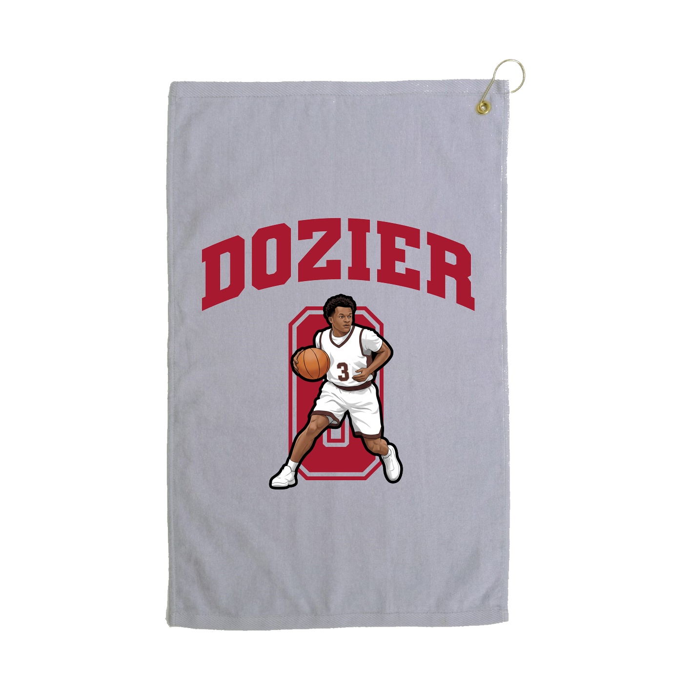 Golf Towel — Number in Grey