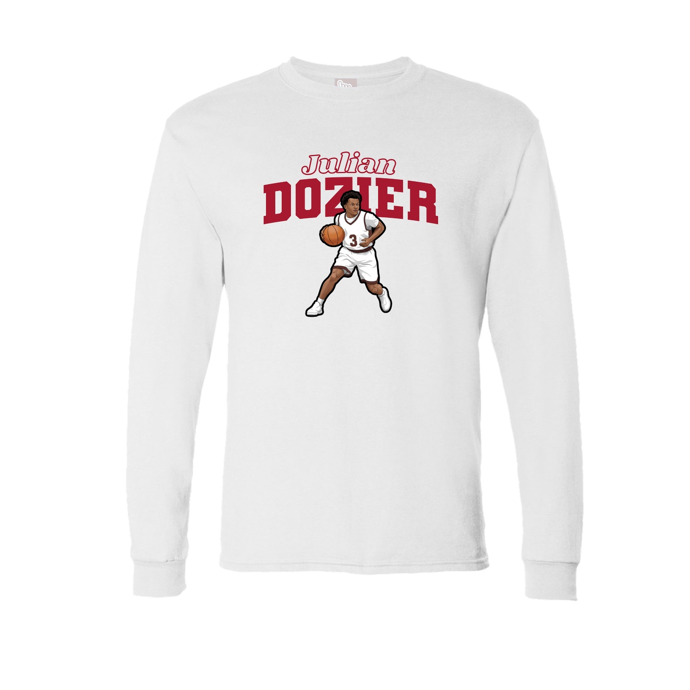 Long Sleeve Tee — Name Arch in White