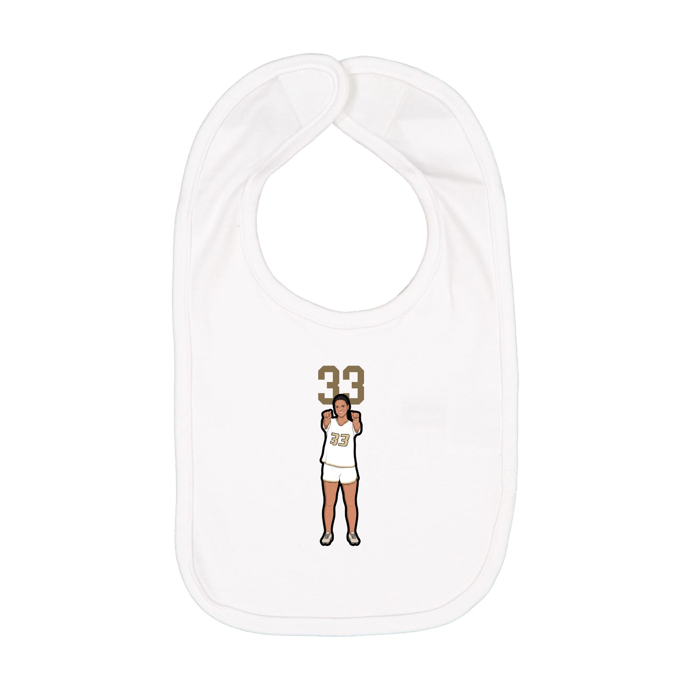 Infant Bib — Number Top in White