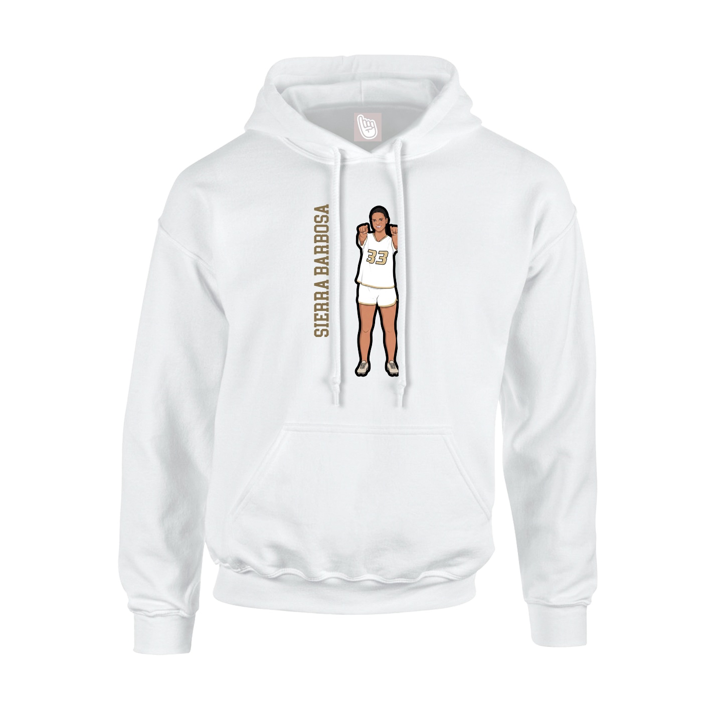 Youth Hoodie — Name Vertical in White