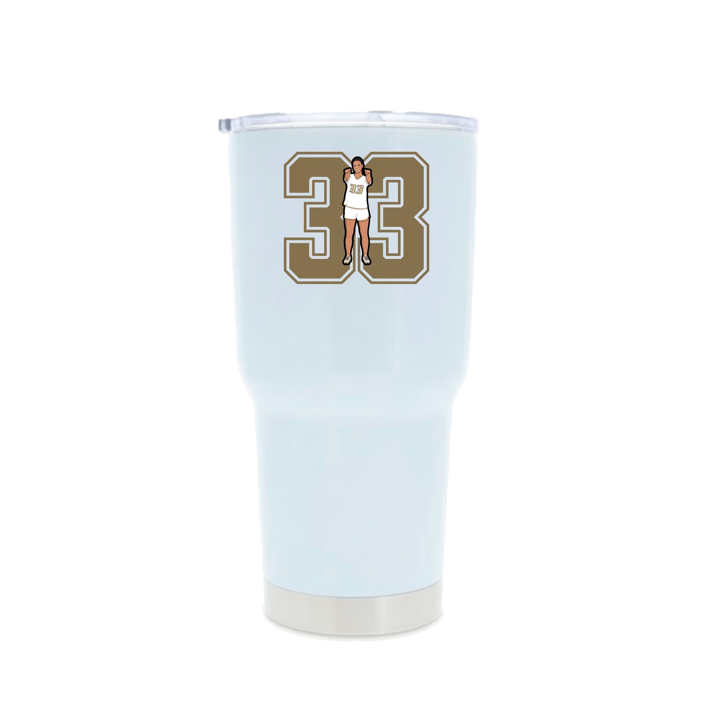 30oz Stainless Steel Tumbler — Number in White