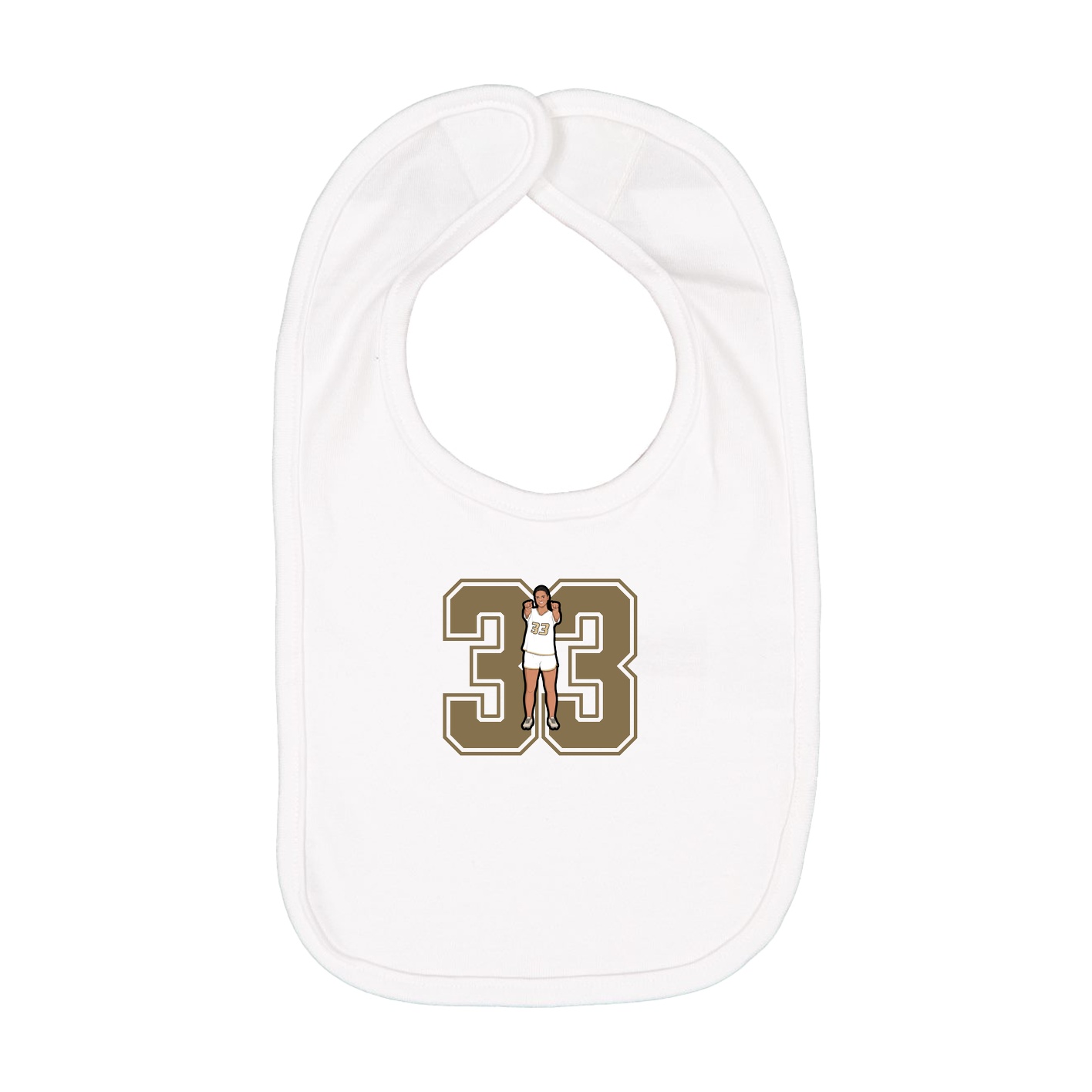 Infant Bib — Number in White