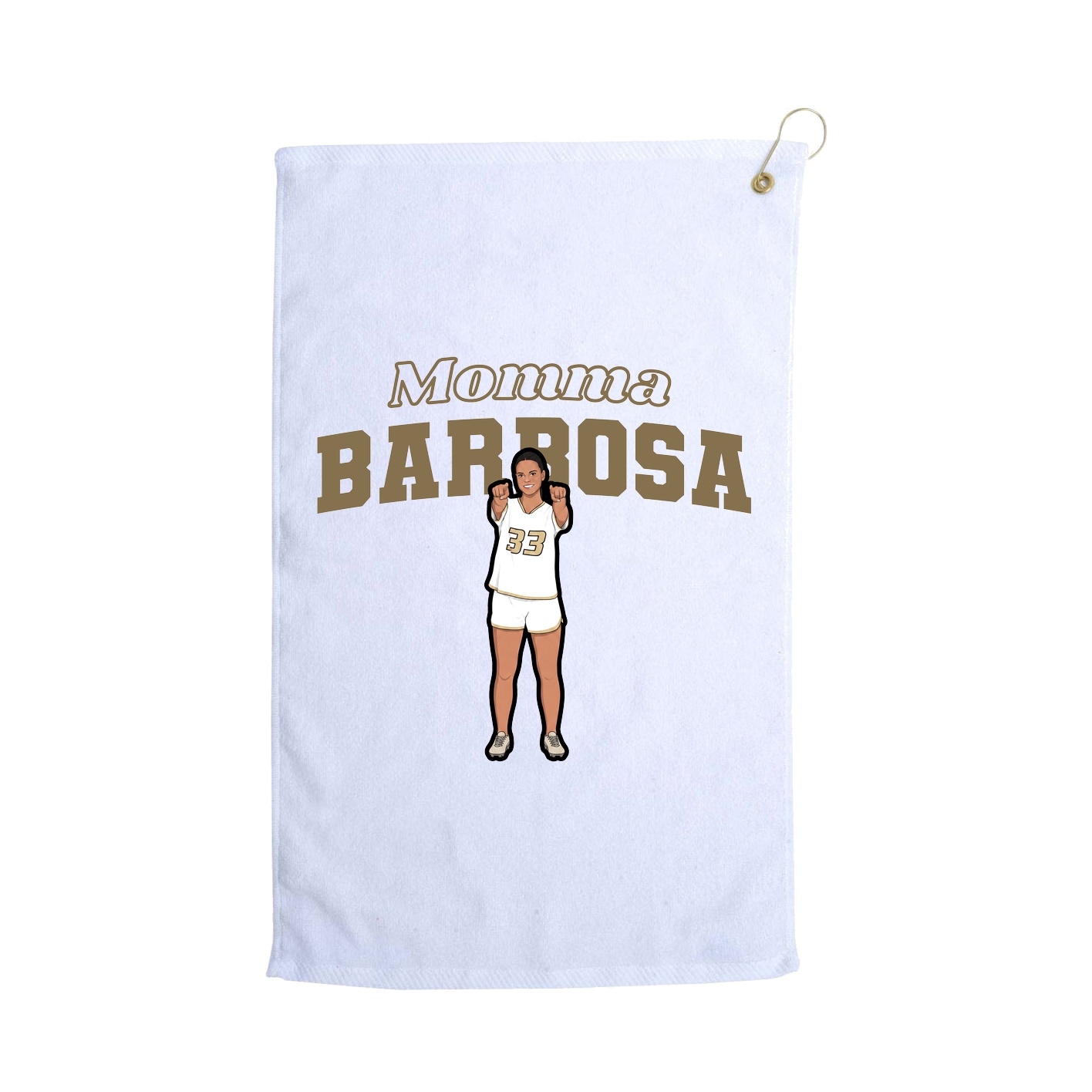 Golf Towel — Mothers Day Block in White