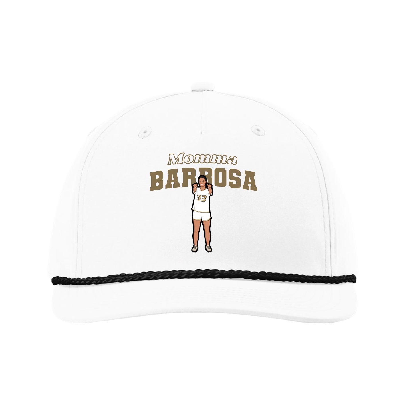 Five-Panel Classic Rope Cap — Mothers Day Block in White