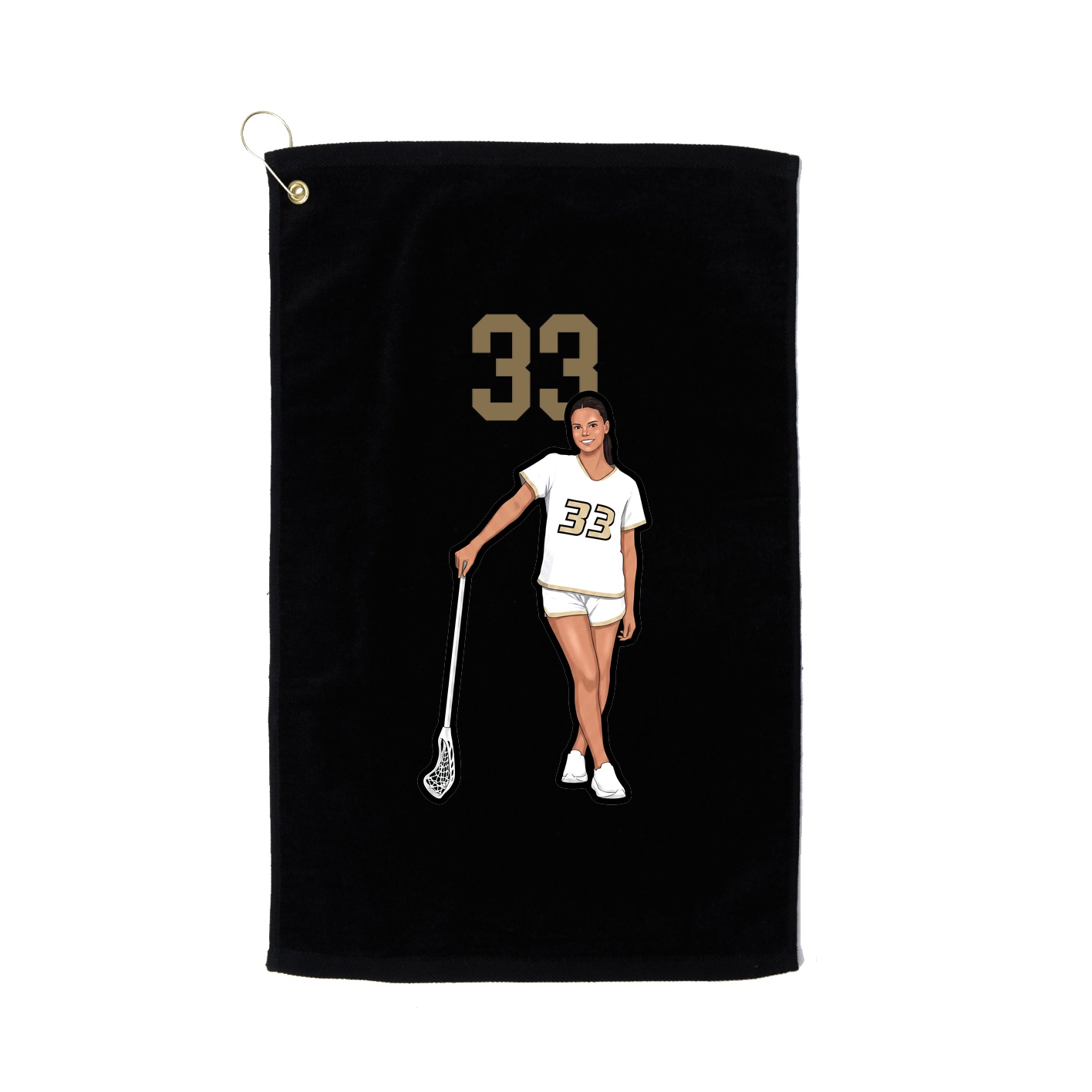 Golf Towel — Number Top in Black