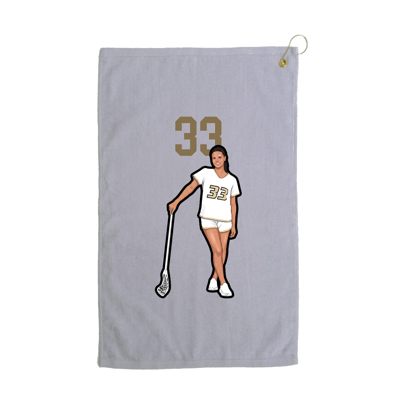 Golf Towel — Number Top in Grey
