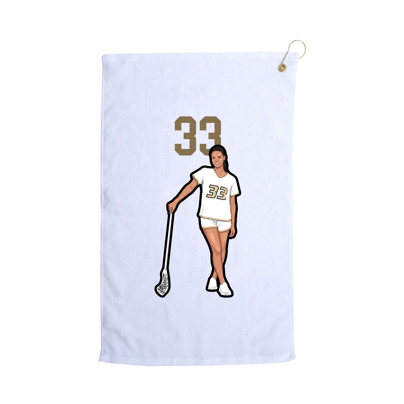 Golf Towel — Number Top in White
