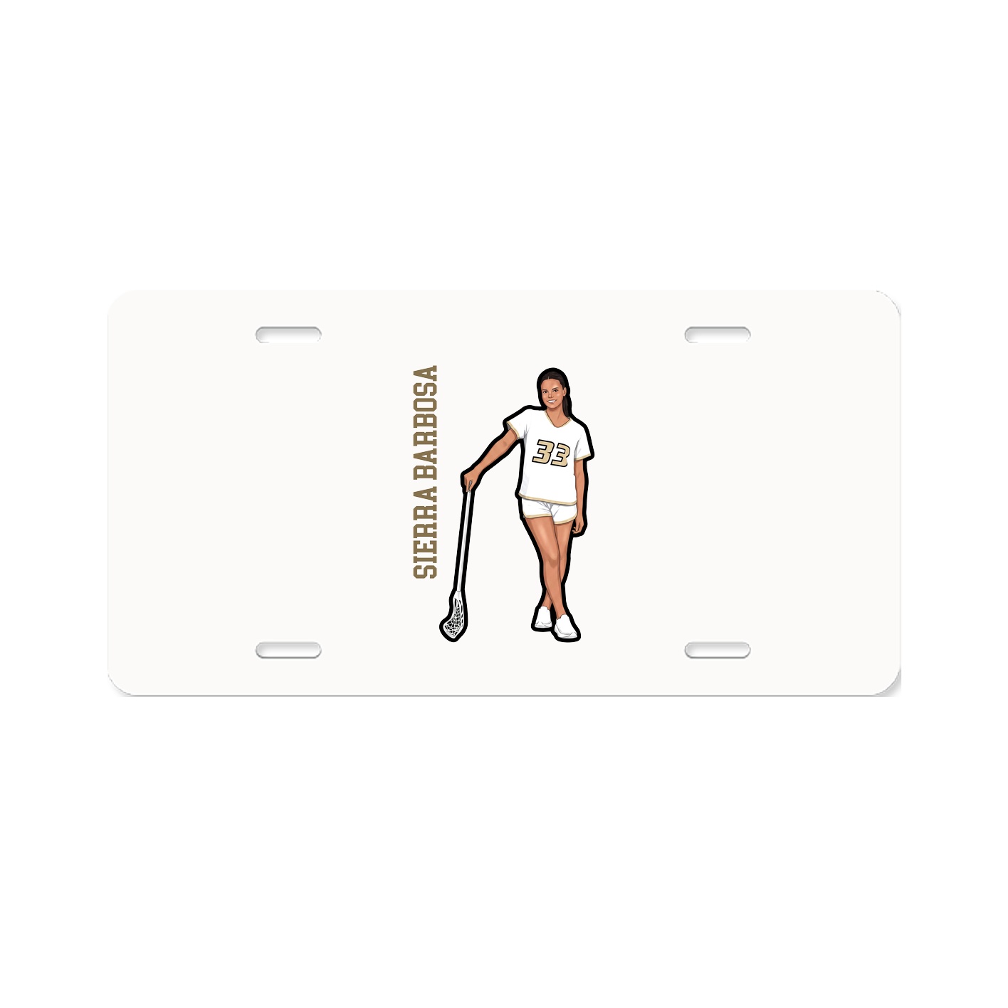 License Plate — Name Vertical in Classic