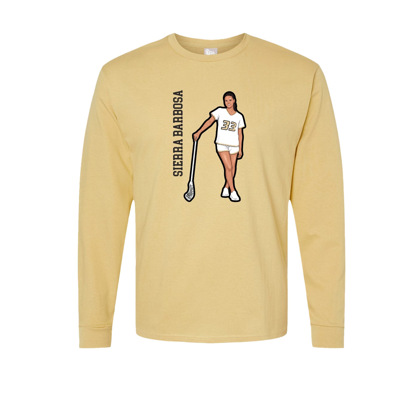 Long Sleeve Tee — Name Vertical in Vegas Gold